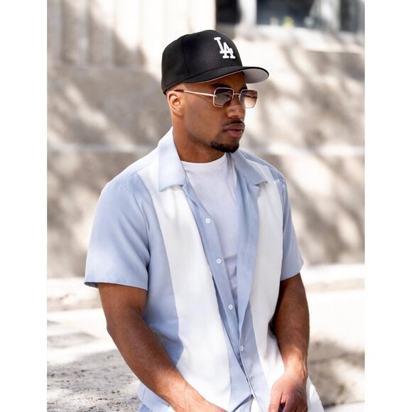 ❤️Men's White Casual Button Down Shirts Vintage  Bowling Summer Beach Shirts - Picture 2 of 6